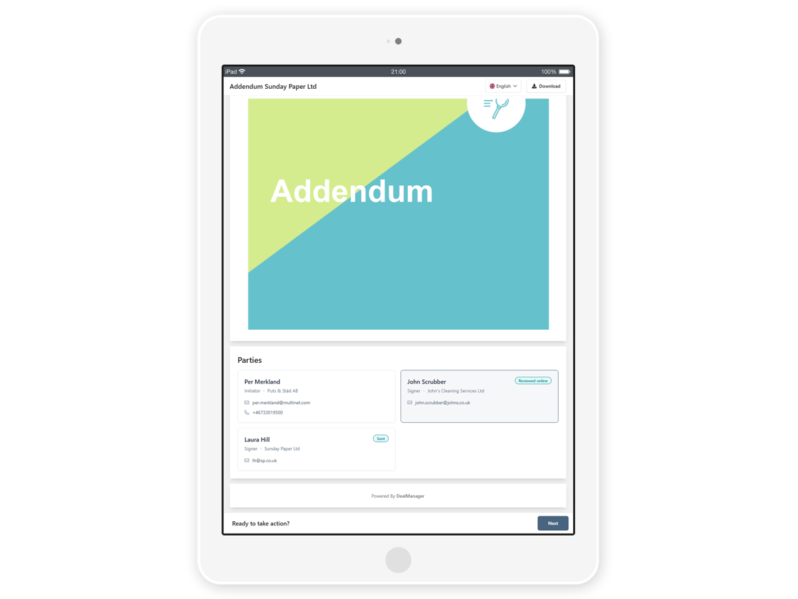 Electronic signatures with DealManager Sign